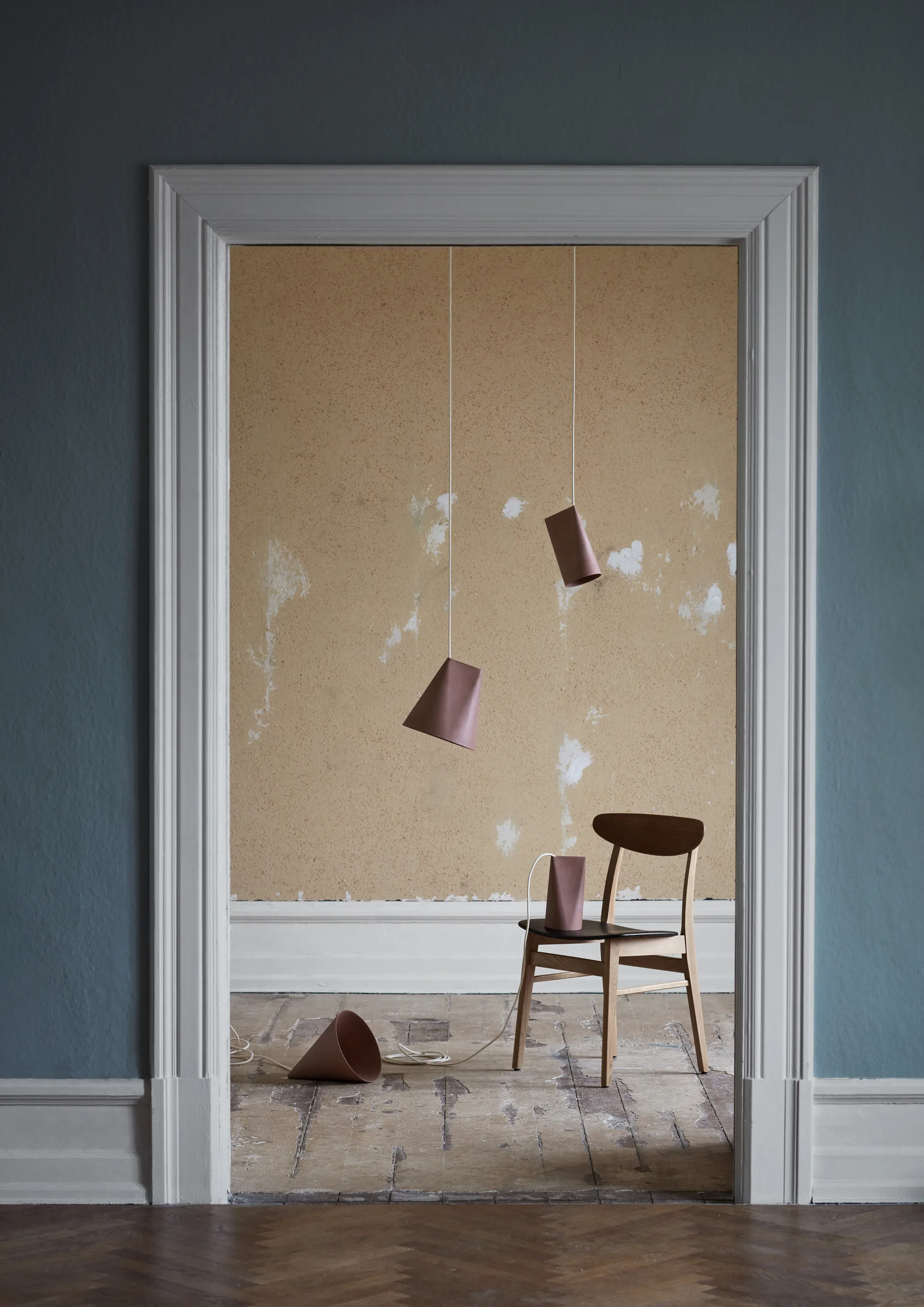 Lámpara de techo de cerámica 11,2x22 cm, Terra Cotta, Wood MOEBE