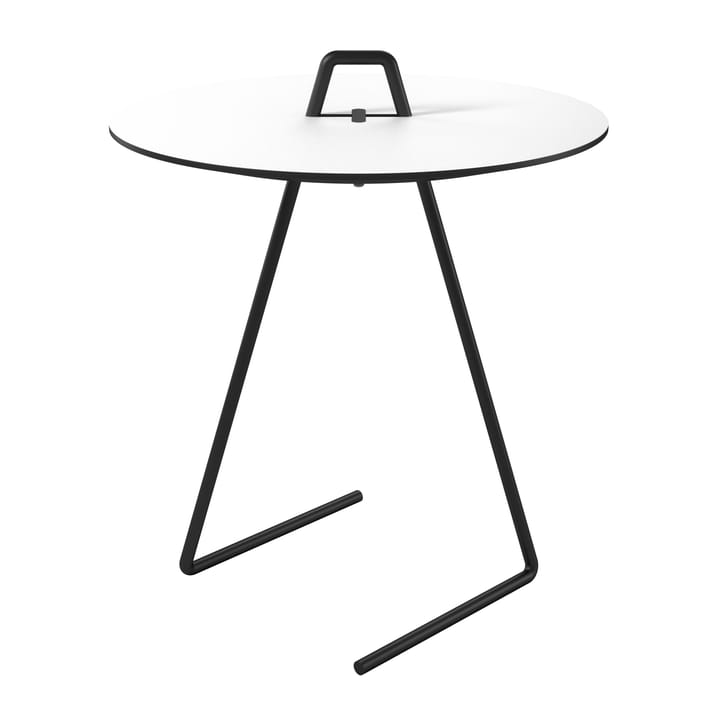 Mesa auxiliar portátil Ø45 cm, Black, White MOEBE