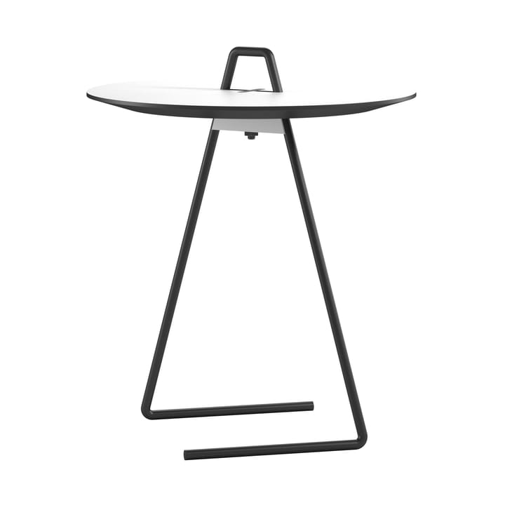 Mesa auxiliar portátil Ø45 cm, Black, White MOEBE
