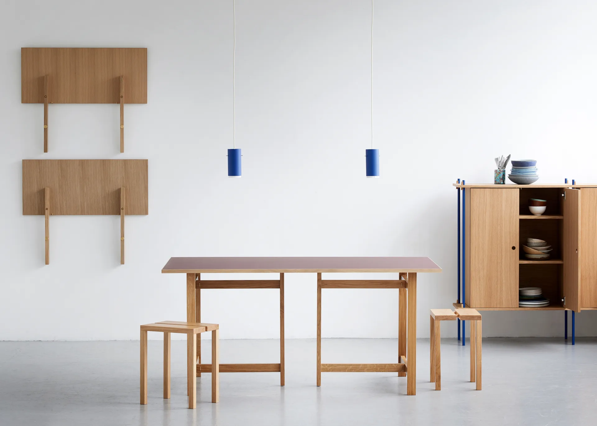 Mesa de comedor Moebe Rectangular, Burgundy, 160x90 cm MOEBE