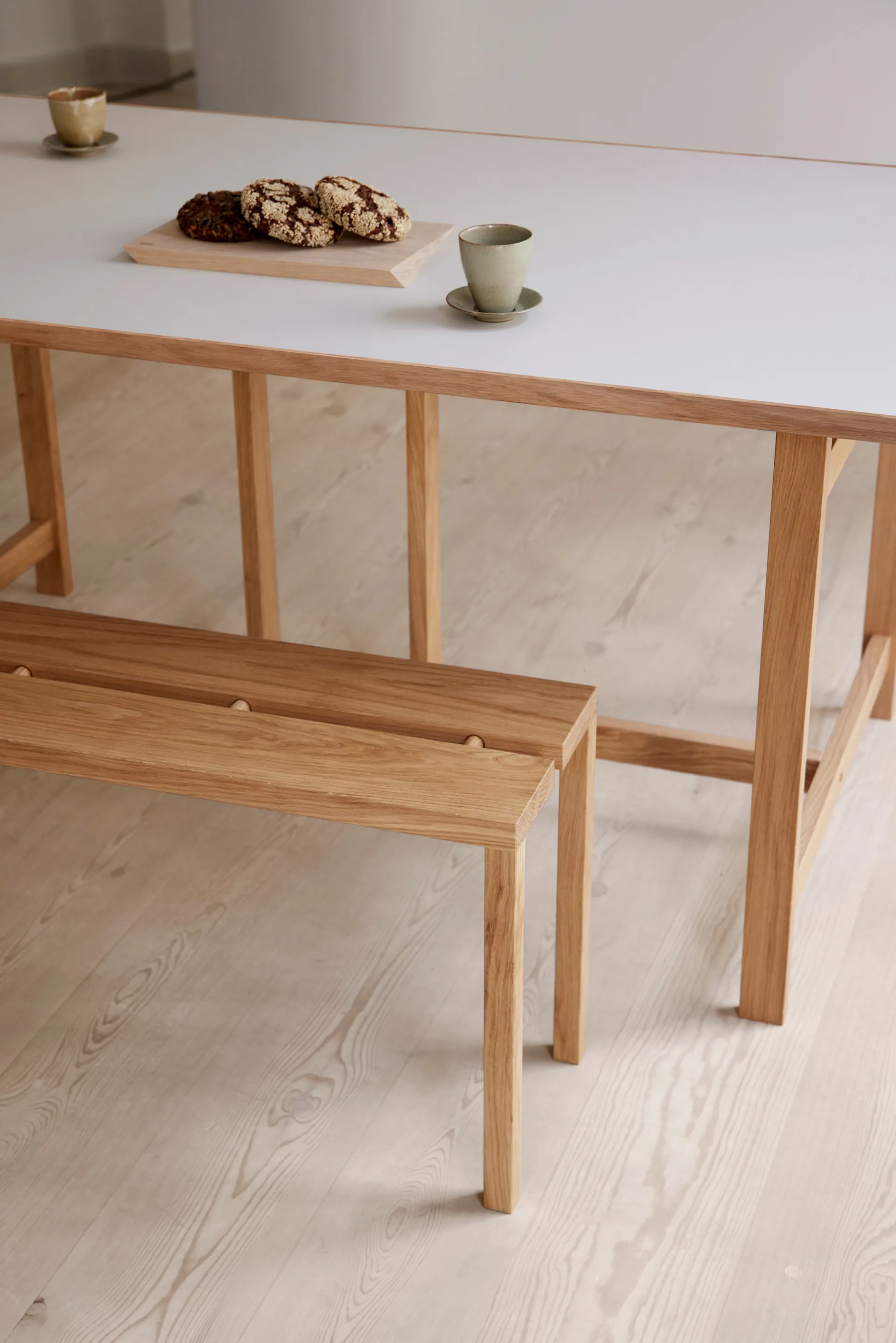 Mesa de comedor Moebe Rectangular, Light grey, 220x90 cm MOEBE