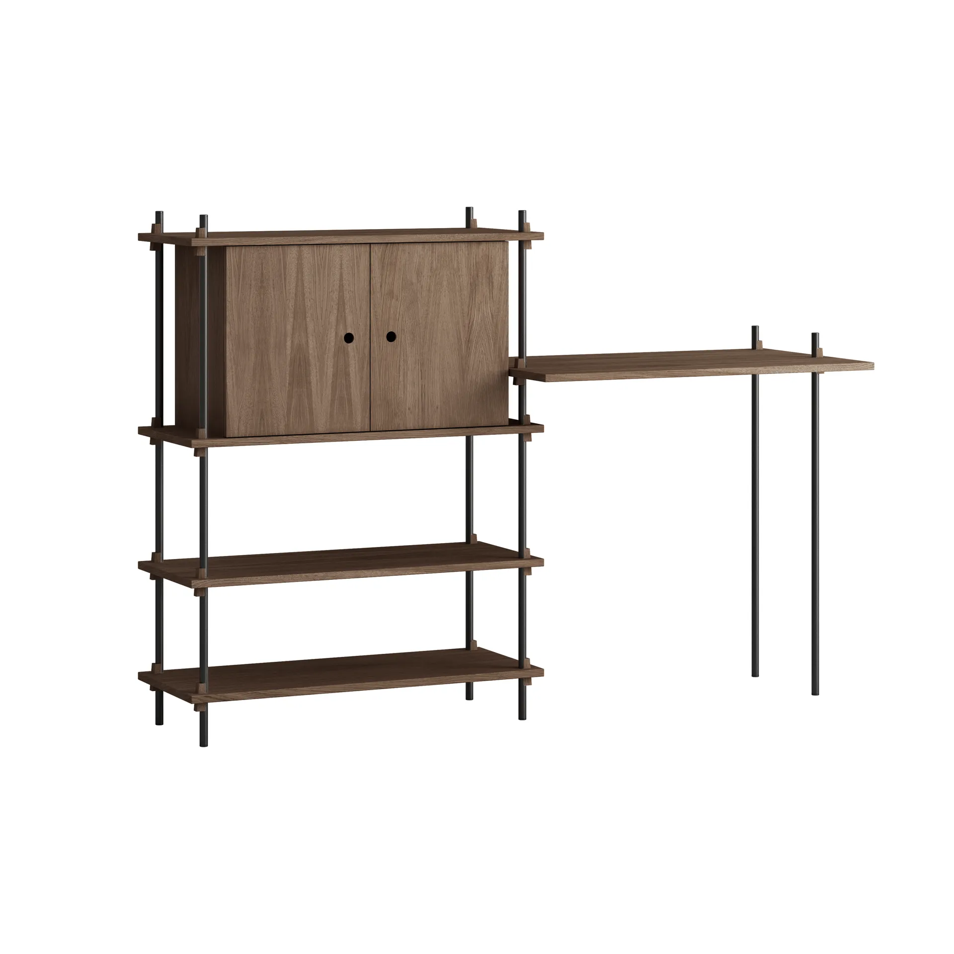 Moebe shelving system s.115.2.D, Roble ahumado-negro MOEBE