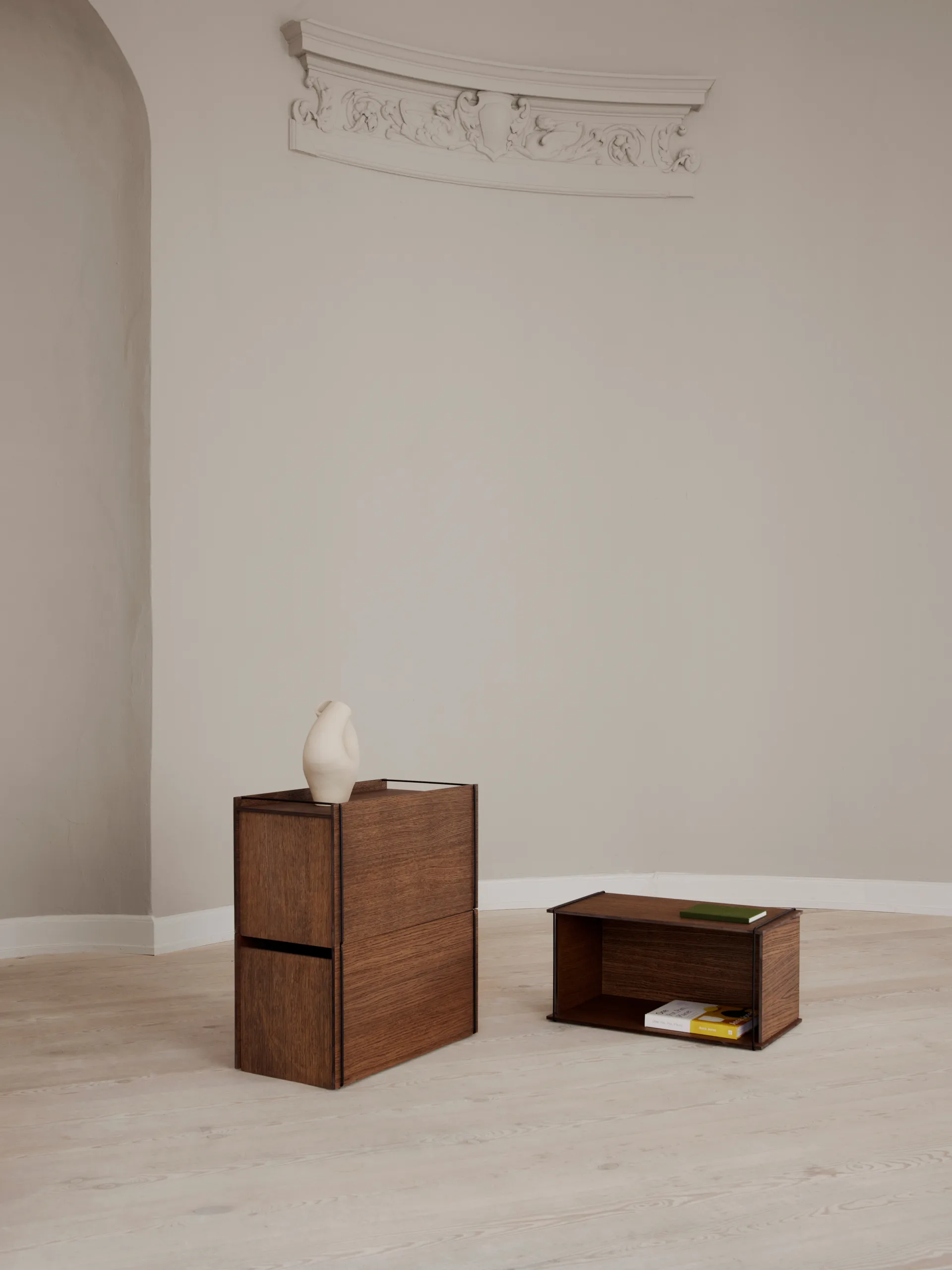 Moebe storage box, Smoked oak-black MOEBE