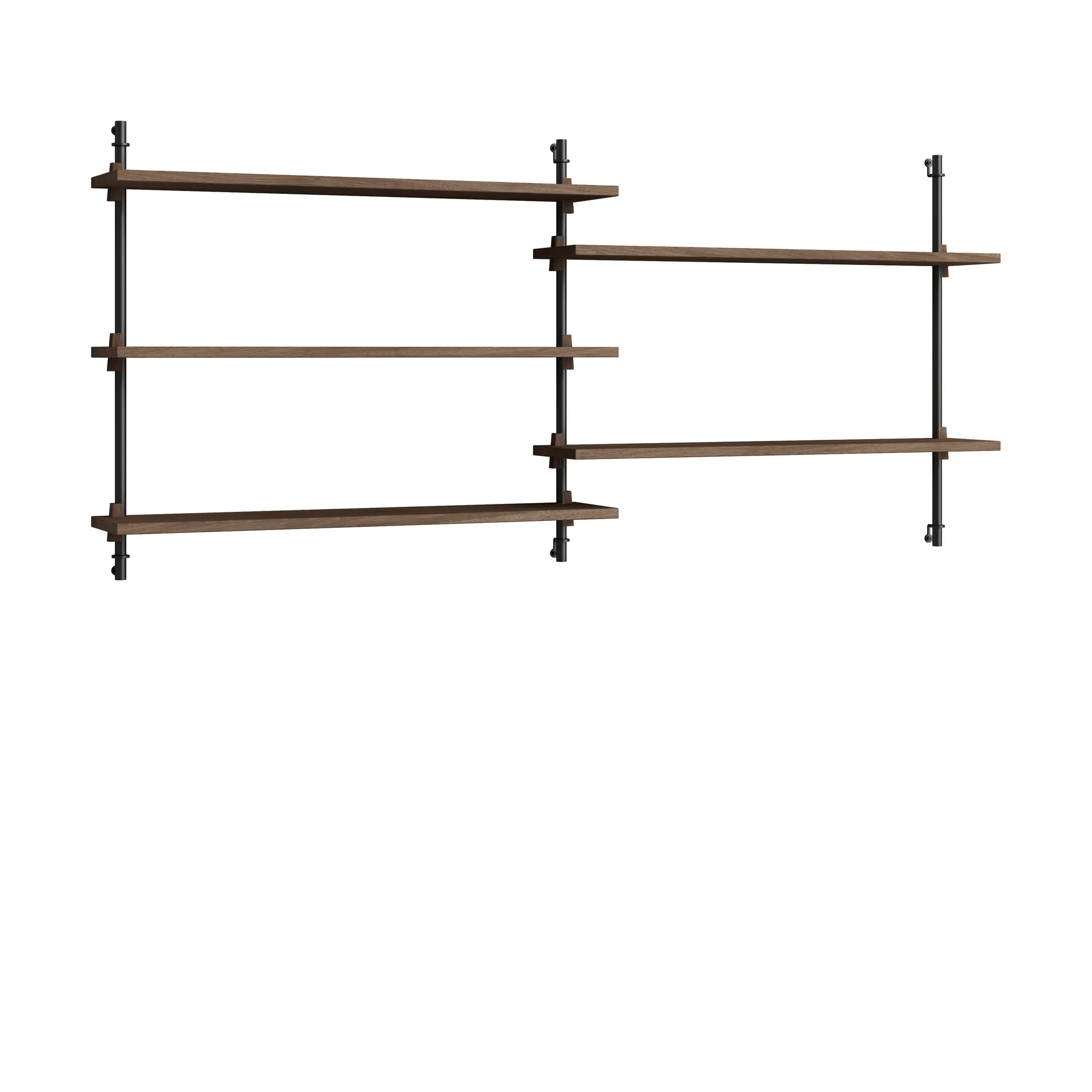 Moebe wall shelving ws.65.2.B, Roble ahumado-negro MOEBE