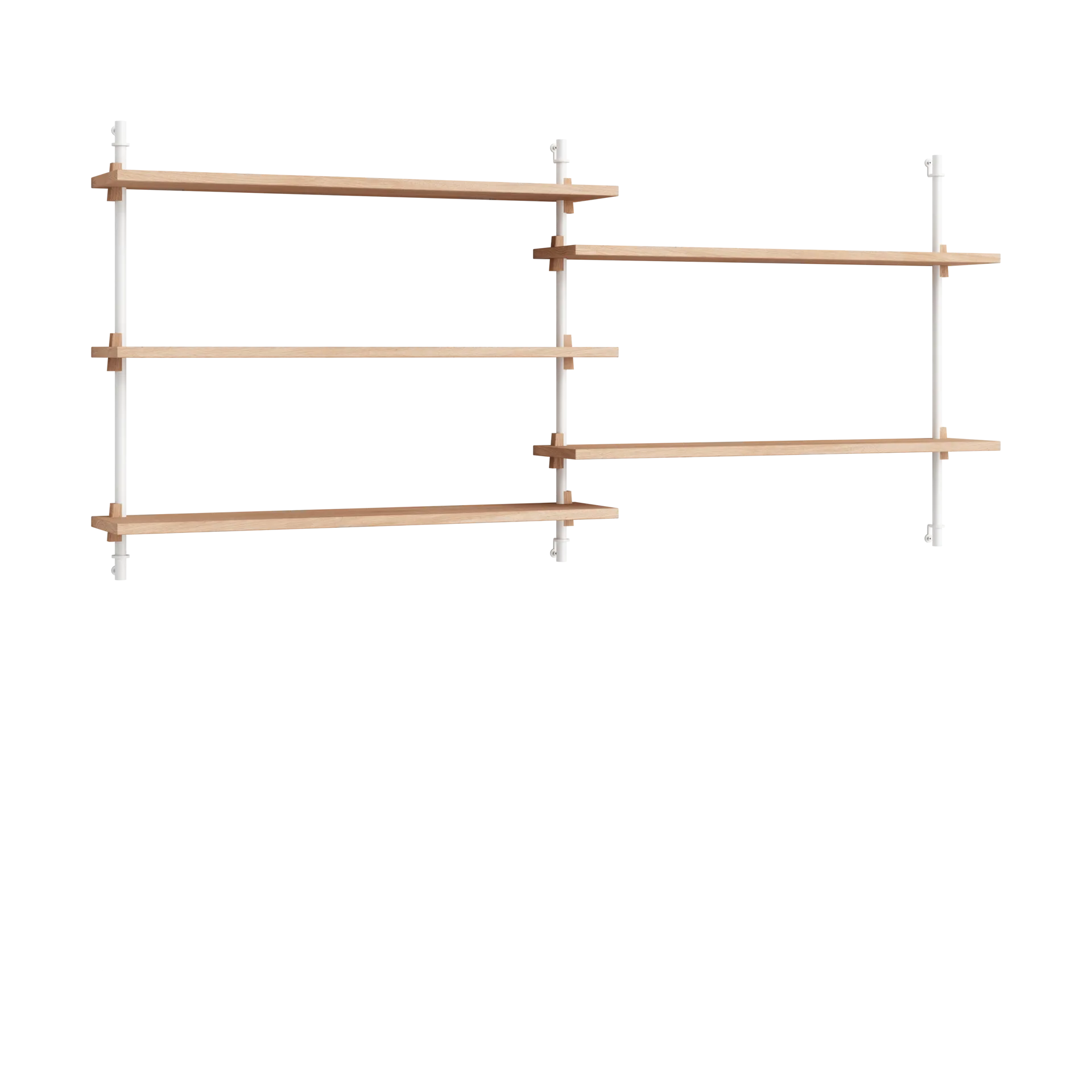 Moebe wall shelving ws.65.2.B, Roble-blanco MOEBE