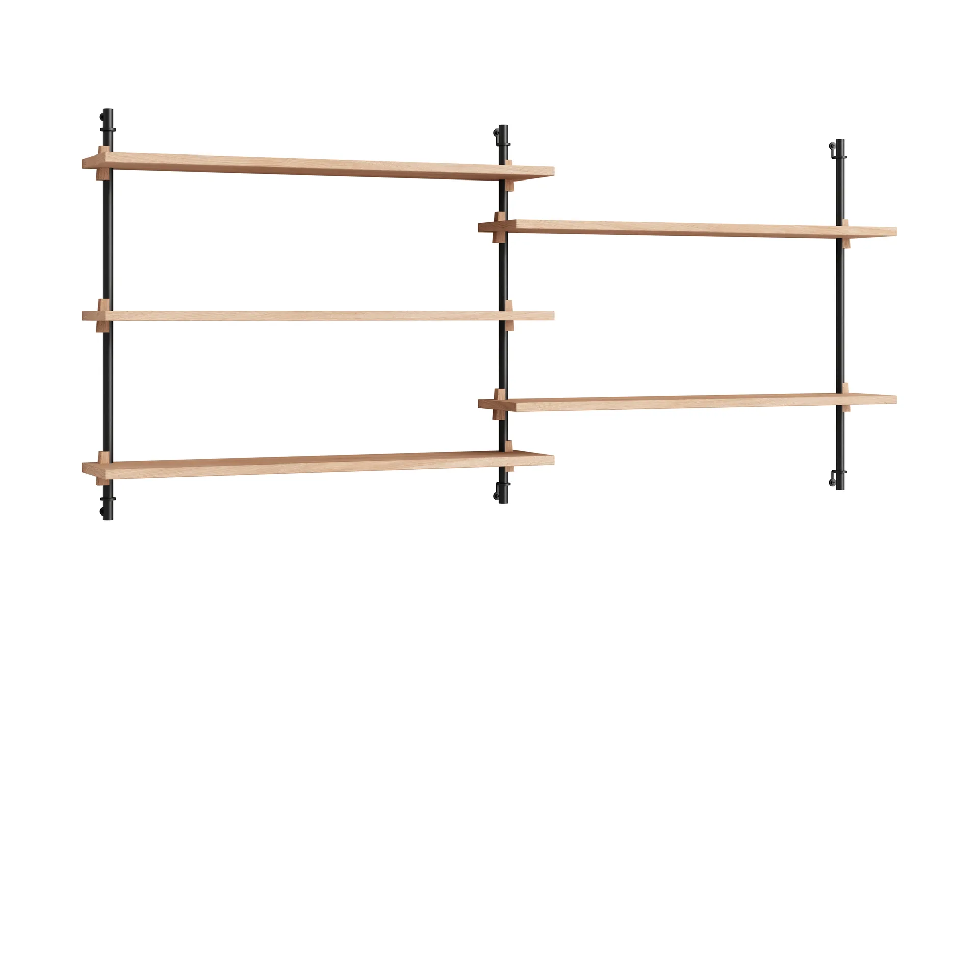 Moebe wall shelving ws.65.2.B, Roble-negro MOEBE