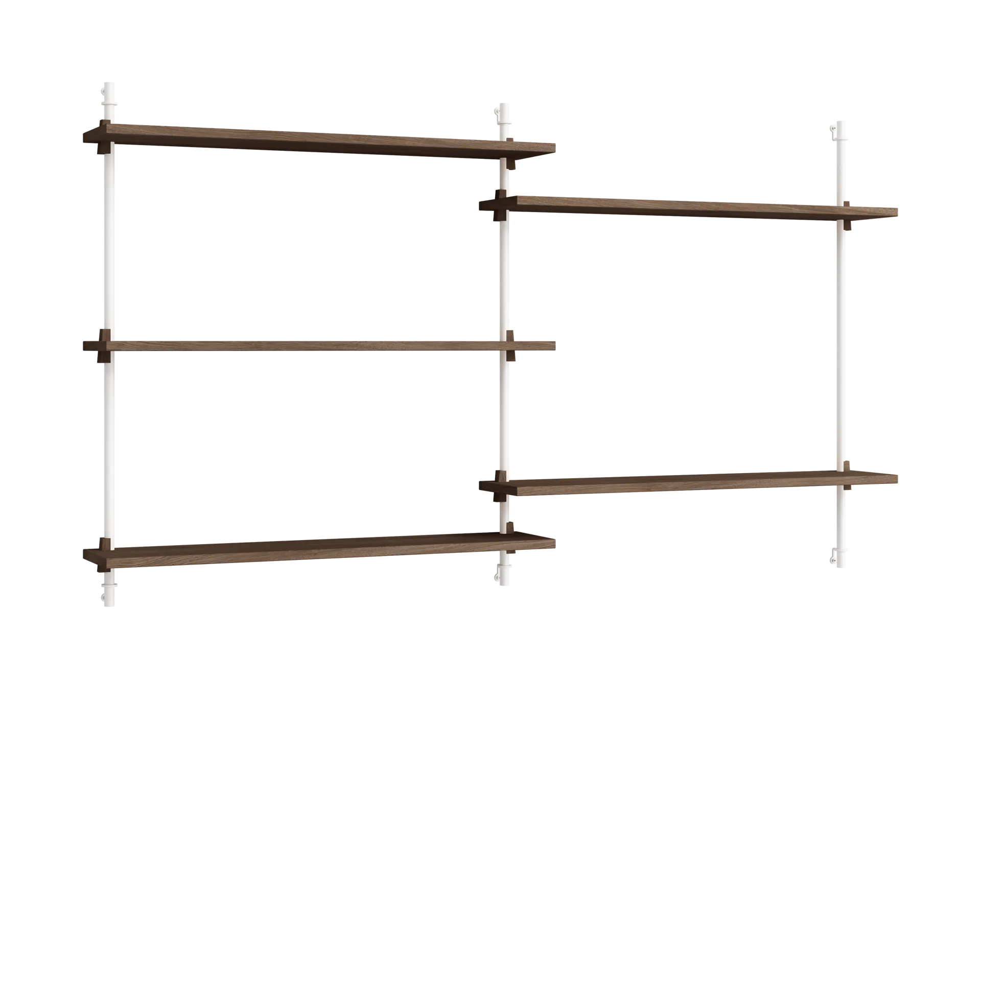 Moebe wall shelving ws.85.2.B, Roble ahumado-blanco MOEBE