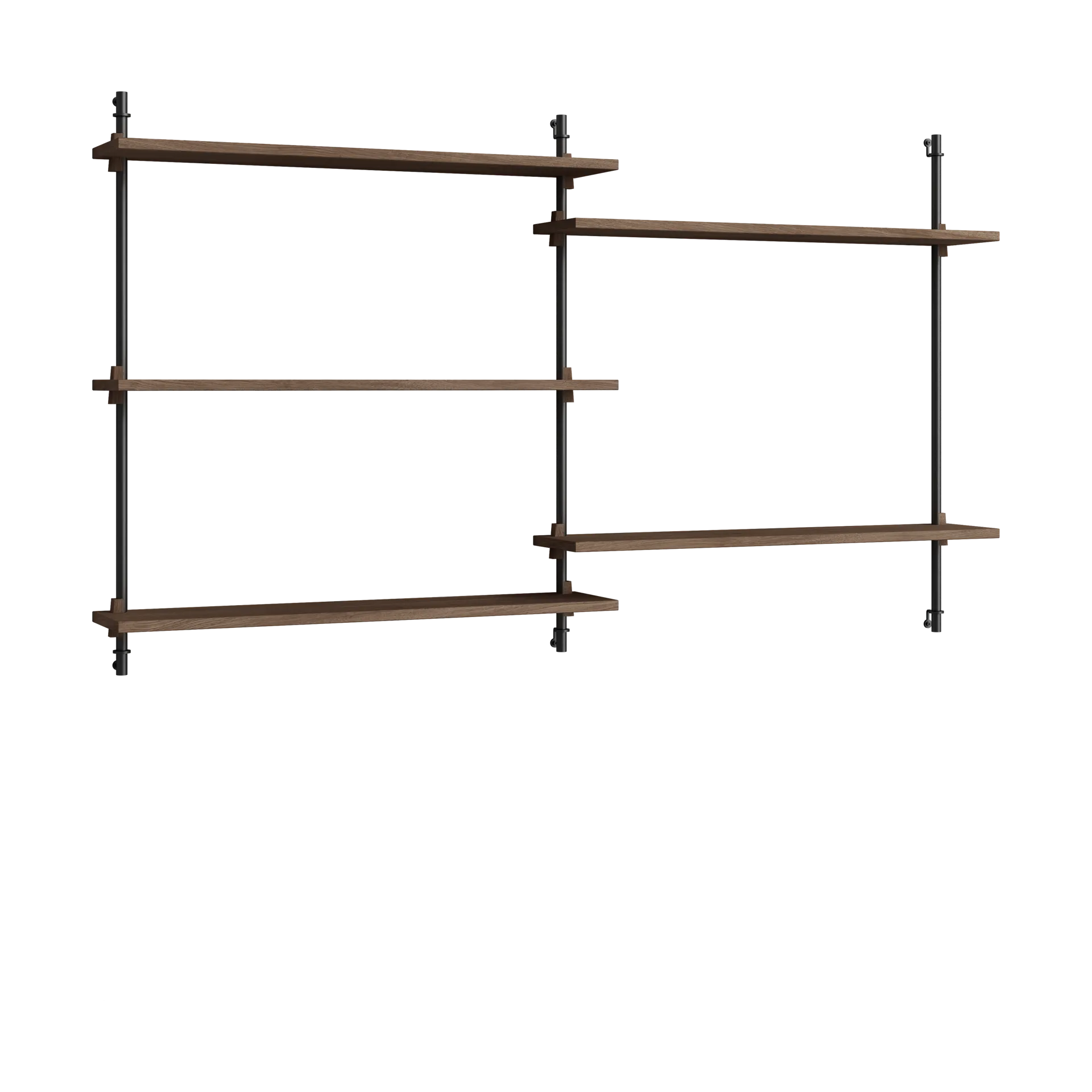 Moebe wall shelving ws.85.2.B, Roble ahumado-negro MOEBE