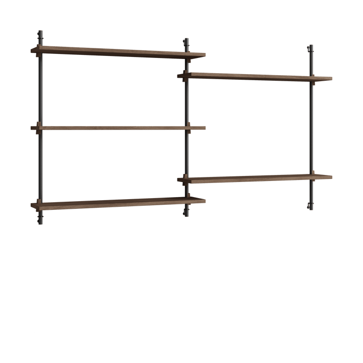 Moebe wall shelving ws.85.2.B - Roble ahumado-negro - MOEBE