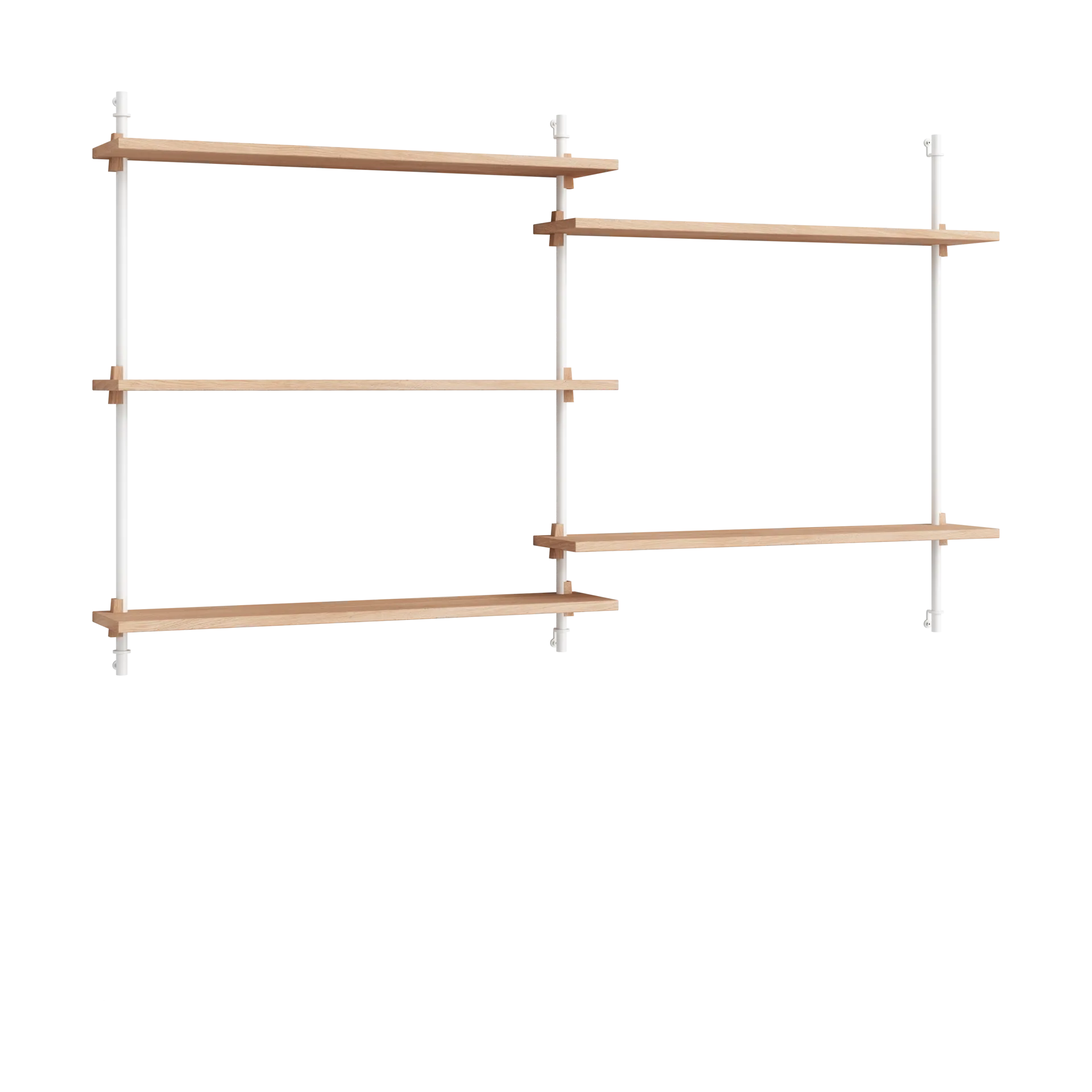 Moebe wall shelving ws.85.2.B, Roble-blanco MOEBE