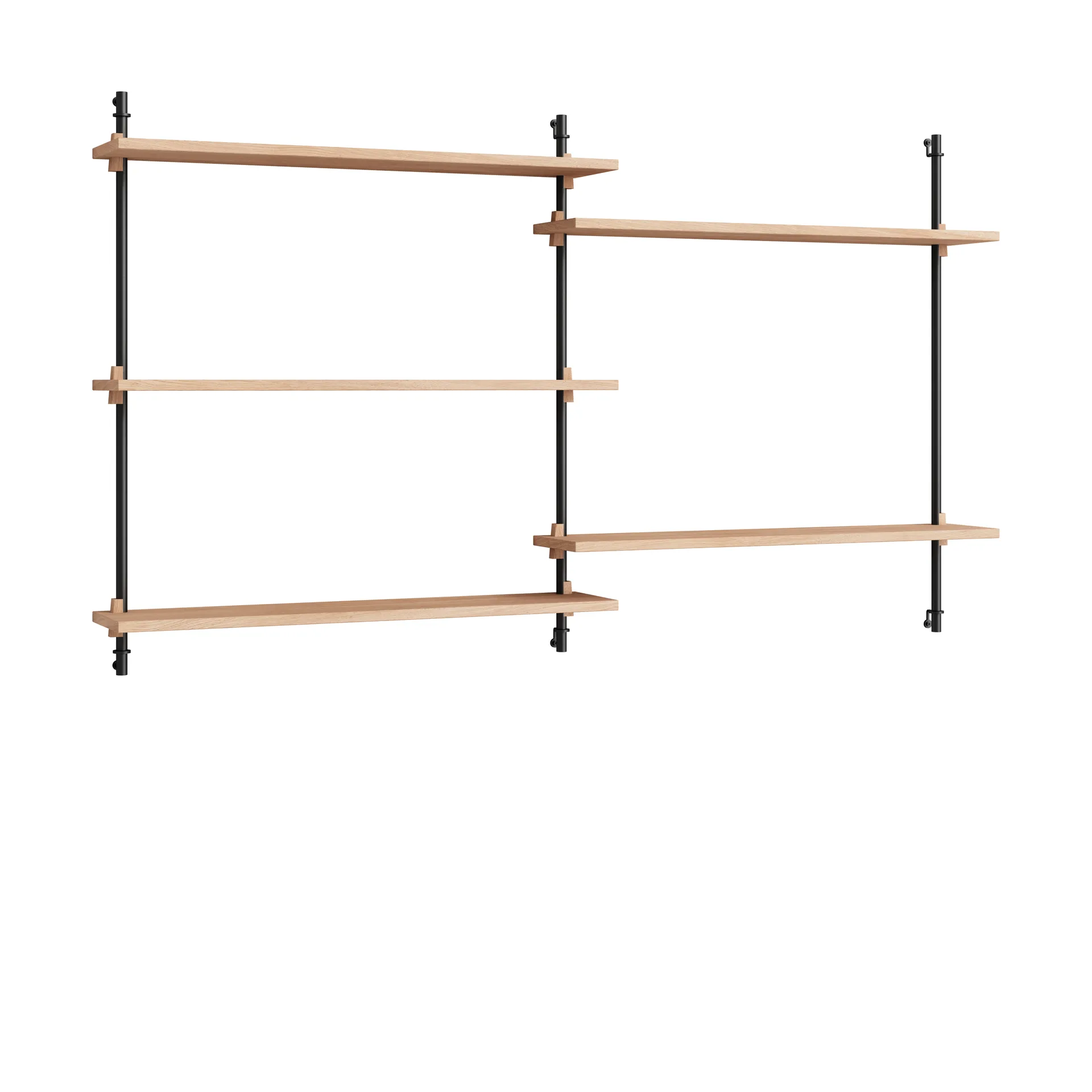 Moebe wall shelving ws.85.2.B, Roble-negro MOEBE
