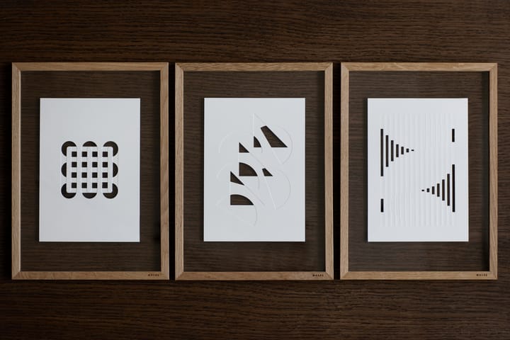 Obra de arte Relief konstverk half moons & triangles 14,8x21 cm, Off White MOEBE