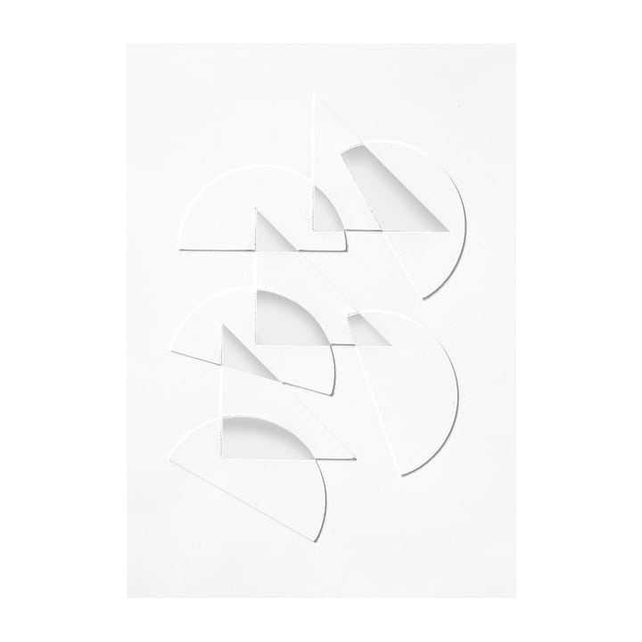 Obra de arte Relief konstverk half moons & triangles 21x29,7 cm - Off White - MOEBE