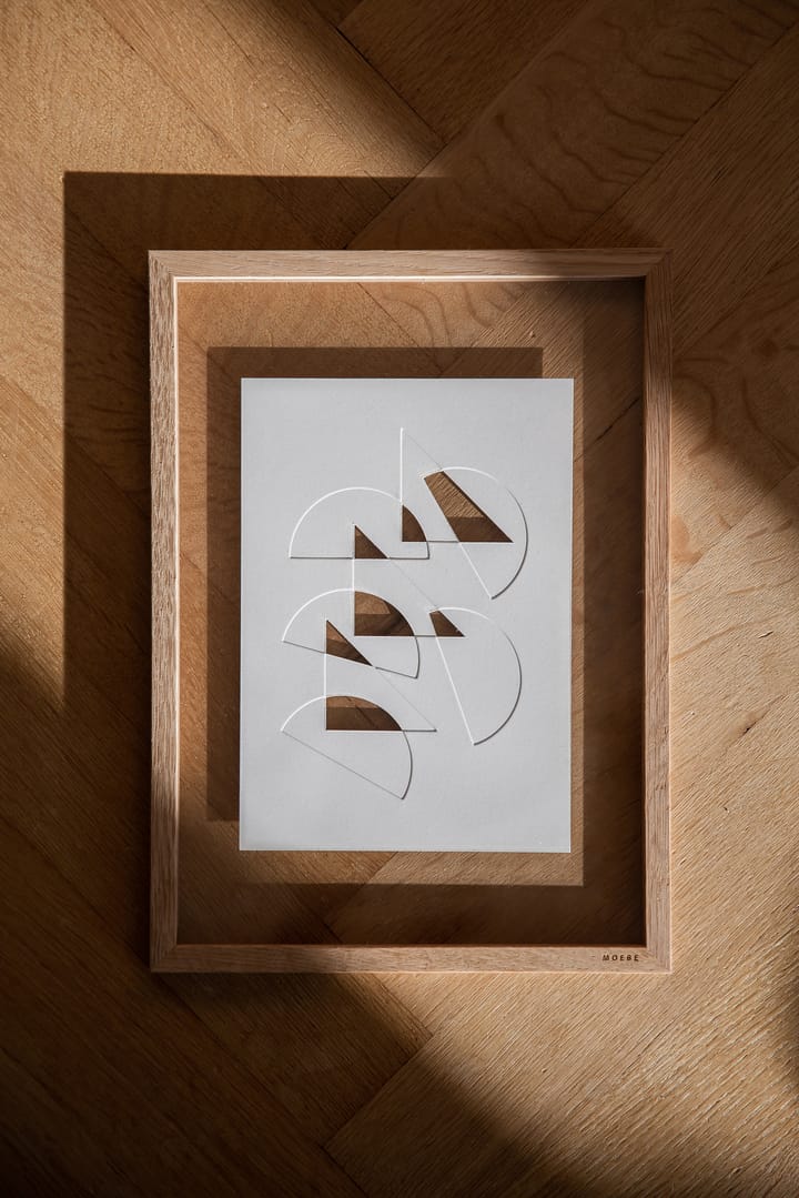 Obra de arte Relief konstverk half moons & triangles 21x29,7 cm, Off White MOEBE