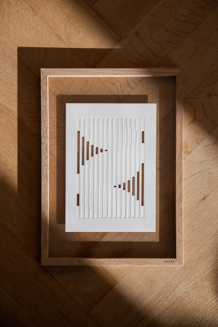 Obra de arte Relief organic lines 14,8x21 cm, Off White MOEBE