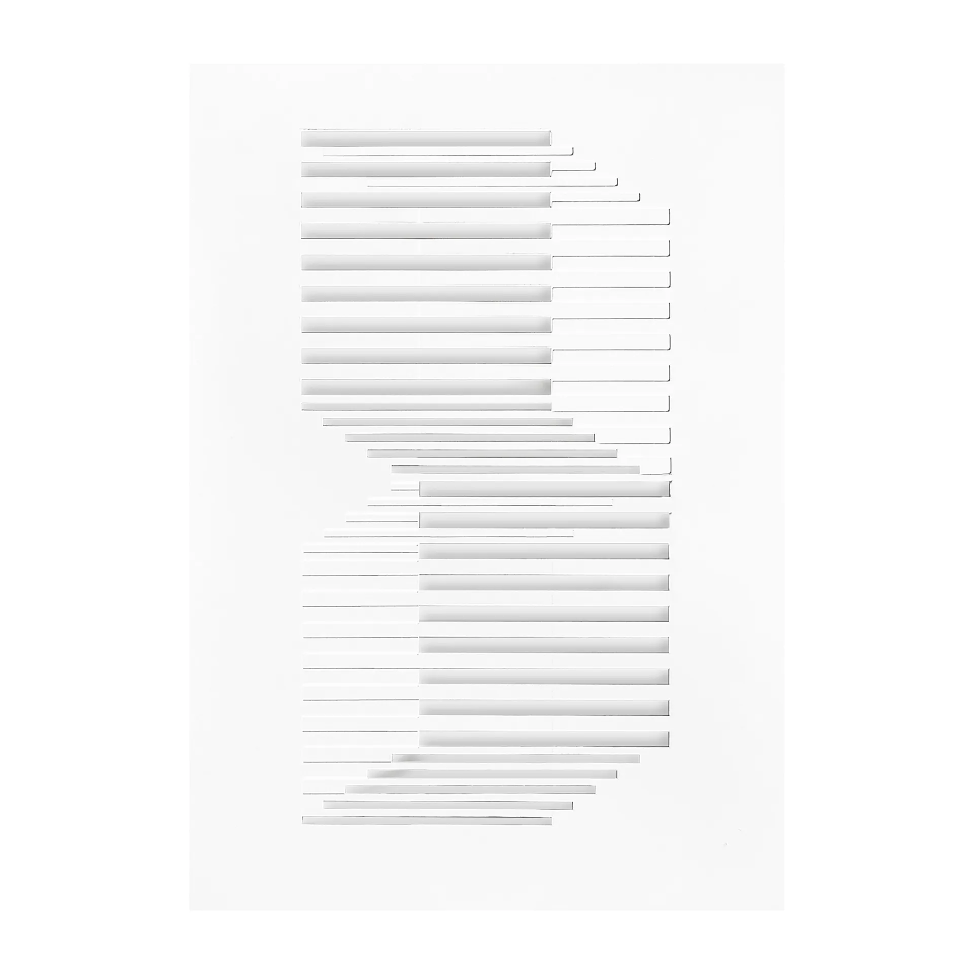 Obra de arte Relief shifted lines 14,8x21 cm, Off White MOEBE