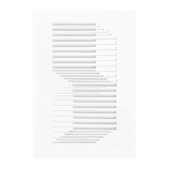 Obra de arte Relief shifted lines 14,8x21 cm - Off White - MOEBE