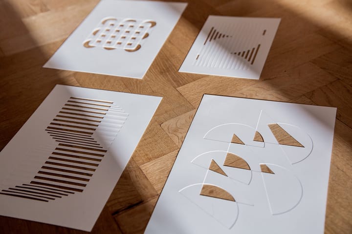 Obra de arte Relief shifted lines 21x29,7 cm, Off White MOEBE