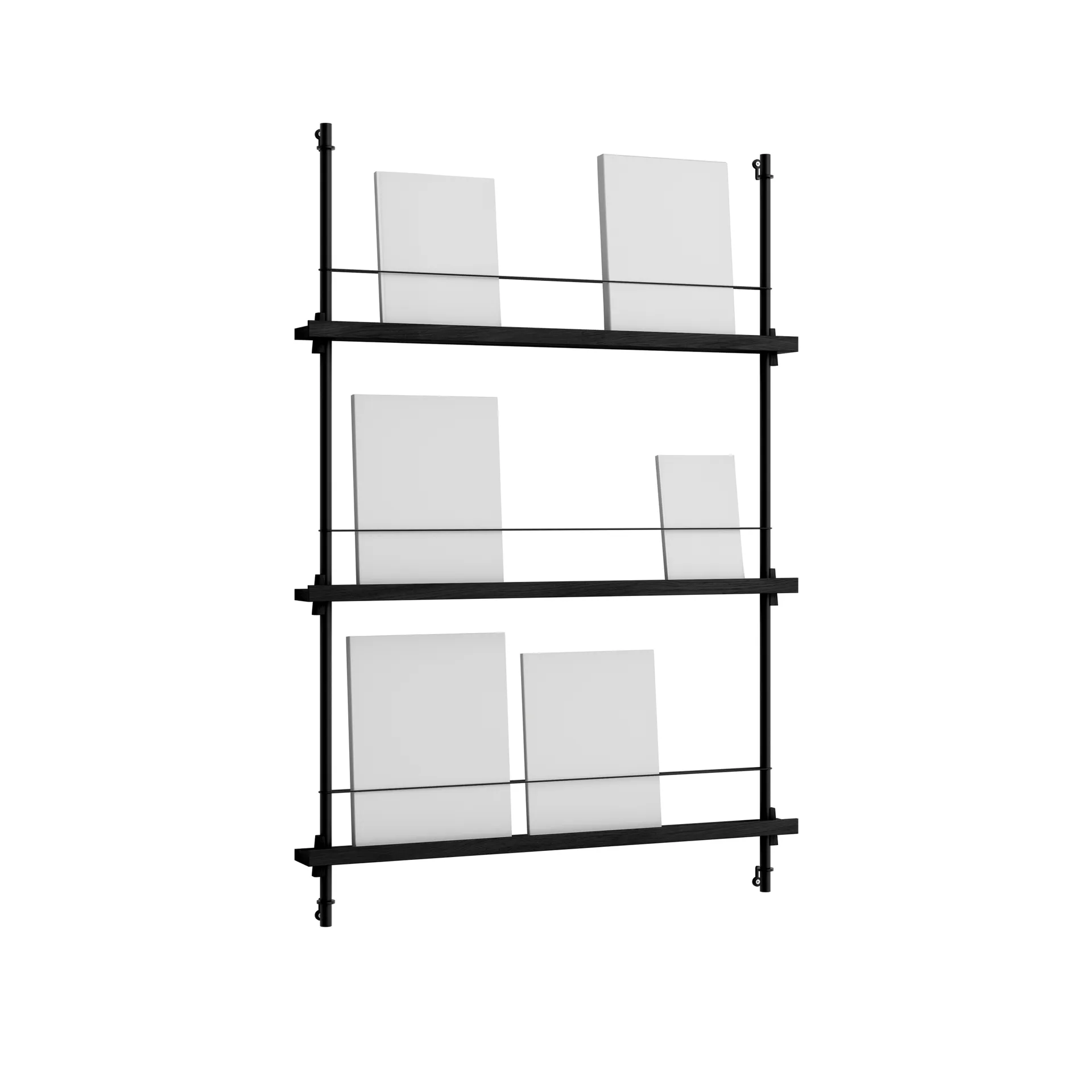 Revistero Magazine Shelving, Black, 85×115×7 cm, MS.115.1 MOEBE