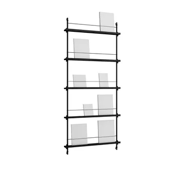 Revistero Magazine Shelving - Black, 85x180x7 cm, MS.180.1 - MOEBE