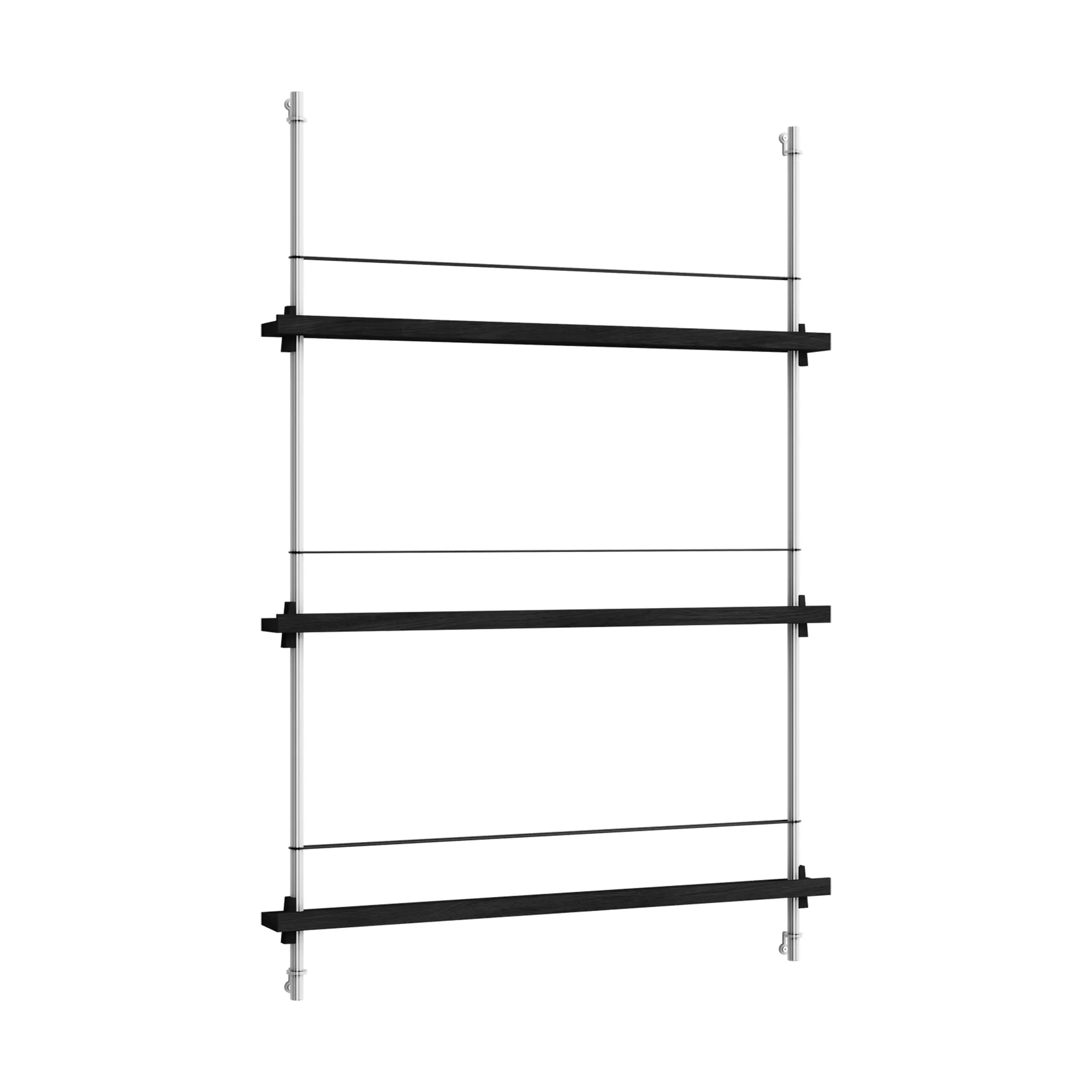 Revistero Magazine Shelving, Black-acero inoxidable, 85×115×7 cm, MS.115.1 MOEBE