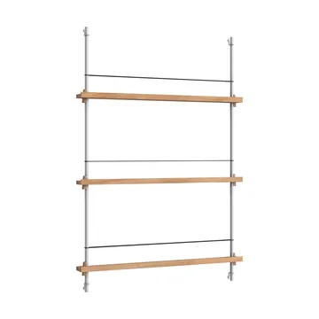 Revistero Magazine Shelving - Roble-acero inoxidable, 85×115×7 cm, MS.115.1 - MOEBE