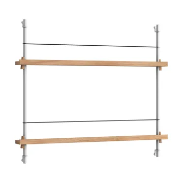 Revistero Magazine Shelving - Roble-acero inoxidable, 85×65×7 cm, MS.65.1 - MOEBE