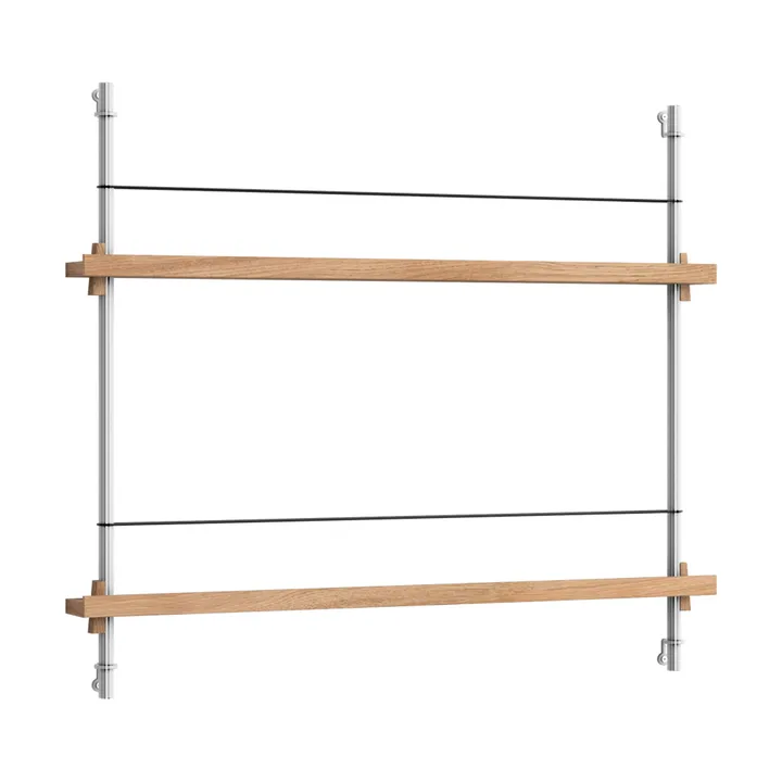 Revistero Magazine Shelving - Roble-acero inoxidable, 85×65×7 cm, MS.65.1 - MOEBE