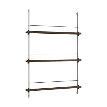 Revistero Magazine Shelving - Roble ahumado-acero inoxidable, 85x115x7 cm, MS.115.1 - MOEBE
