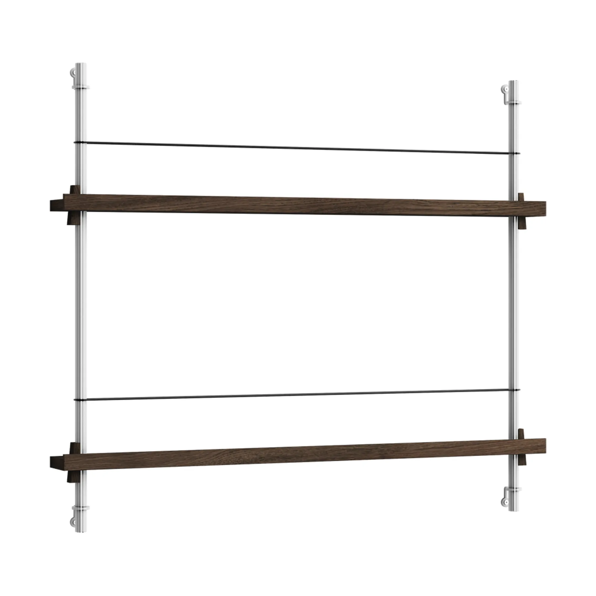 Revistero Magazine Shelving, Roble ahumado-acero inoxidable, 85x65x7 cm, MS.65.1 MOEBE