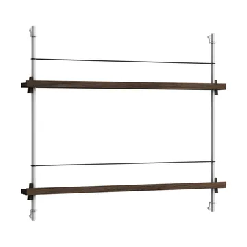 Revistero Magazine Shelving - Roble ahumado-acero inoxidable, 85x65x7 cm, MS.65.1 - MOEBE