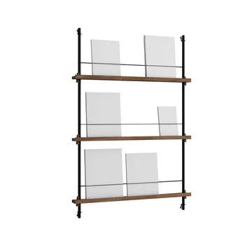 Revistero Magazine Shelving - Roble ahumado-black, 85x115x7 cm, MS.115.1 - MOEBE