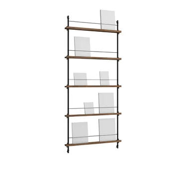 Revistero Magazine Shelving - Roble ahumado-black, 85x180x7 cm, MS.180.1 - MOEBE