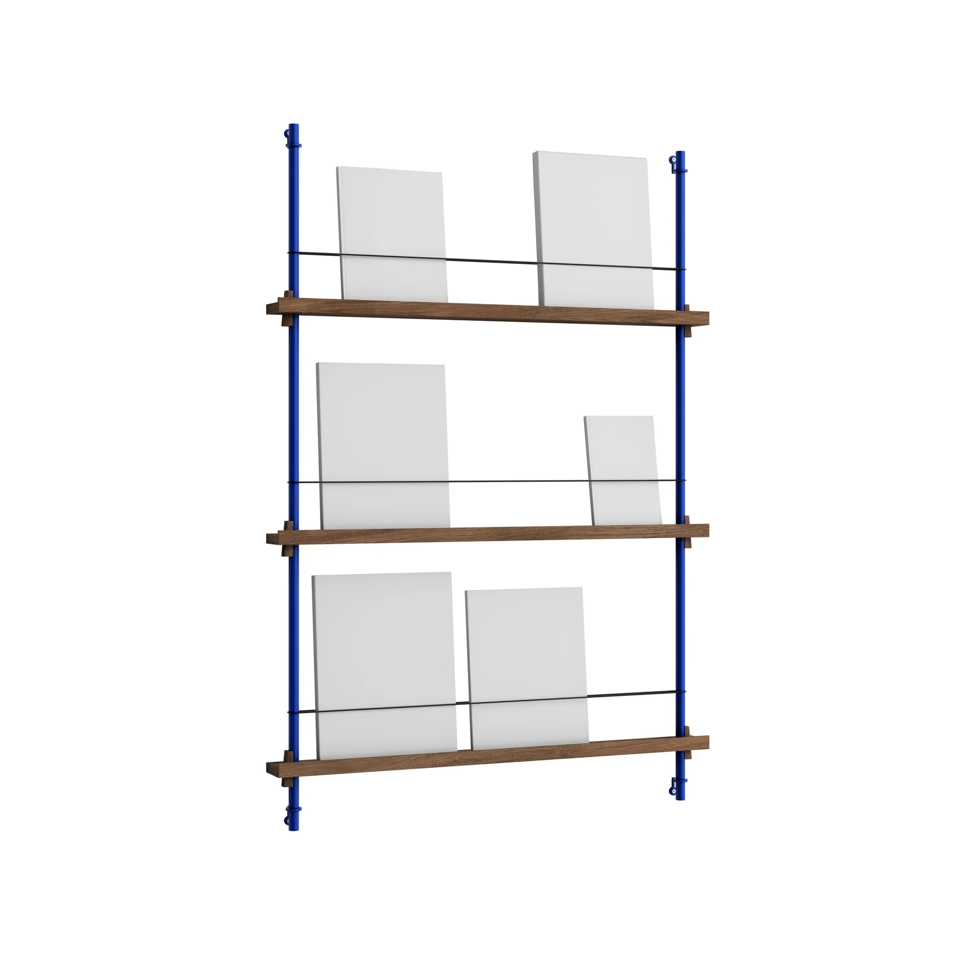 Revistero Magazine Shelving, Roble ahumado-deep blue, 85×115×7 cm, MS.115.1 MOEBE