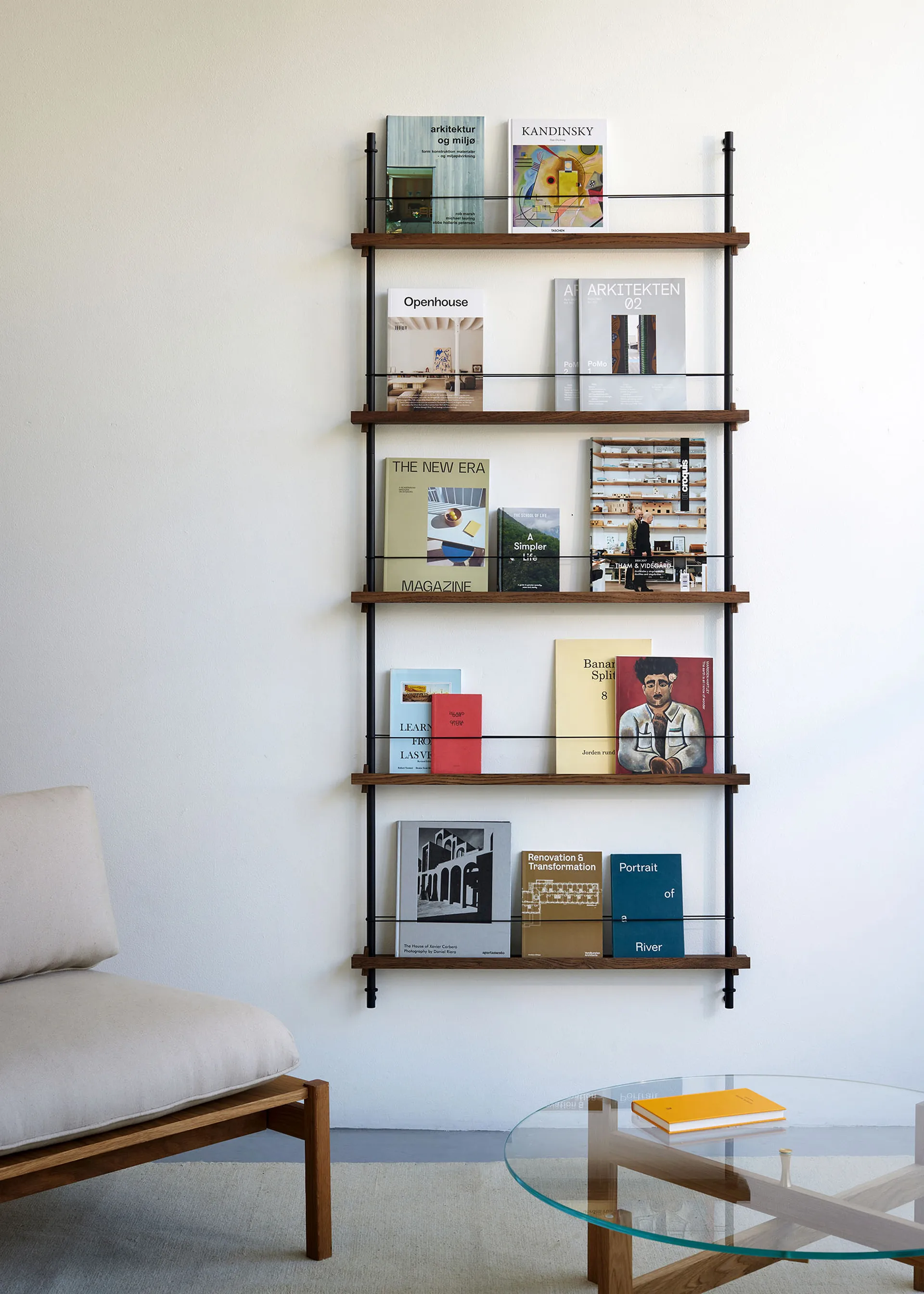 Revistero Magazine Shelving, Roble ahumado-deep blue, 85×115×7 cm, MS.115.1 MOEBE