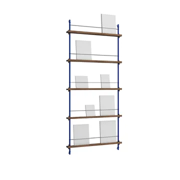 Revistero Magazine Shelving - Roble ahumado-deep blue, 85×180×7 cm, MS.180.1 - MOEBE