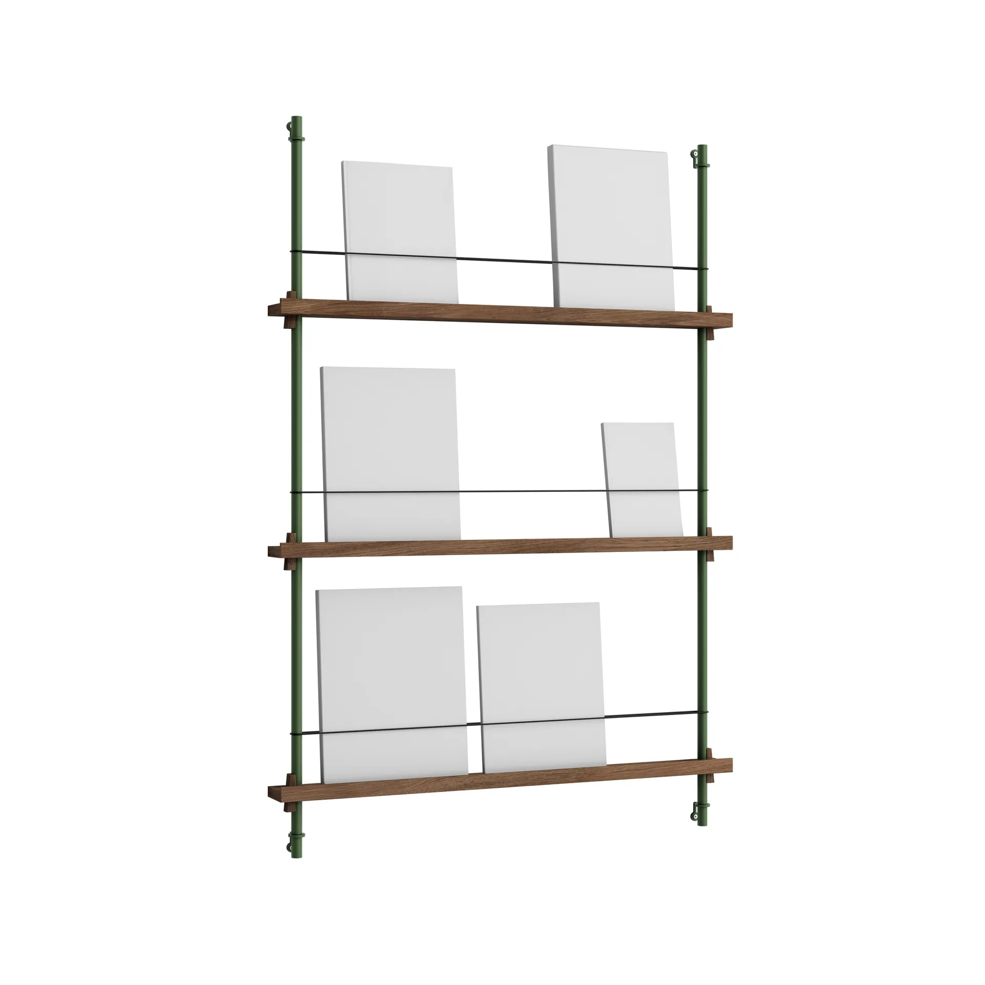 Revistero Magazine Shelving, Roble ahumado-pine green, 85×115×7 cm, MS.115.1 MOEBE