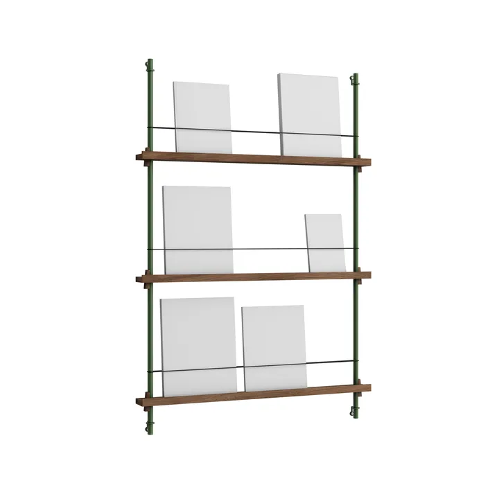 Revistero Magazine Shelving - Roble ahumado-pine green, 85×115×7 cm, MS.115.1 - MOEBE