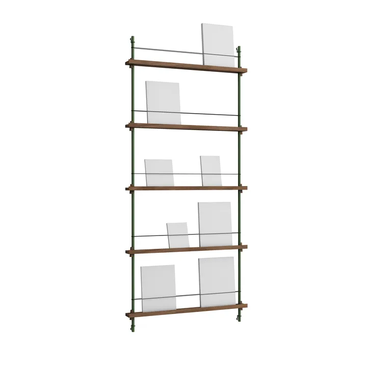 Revistero Magazine Shelving - Roble ahumado-pine green, 85×180×7 cm, MS.180.1 - MOEBE