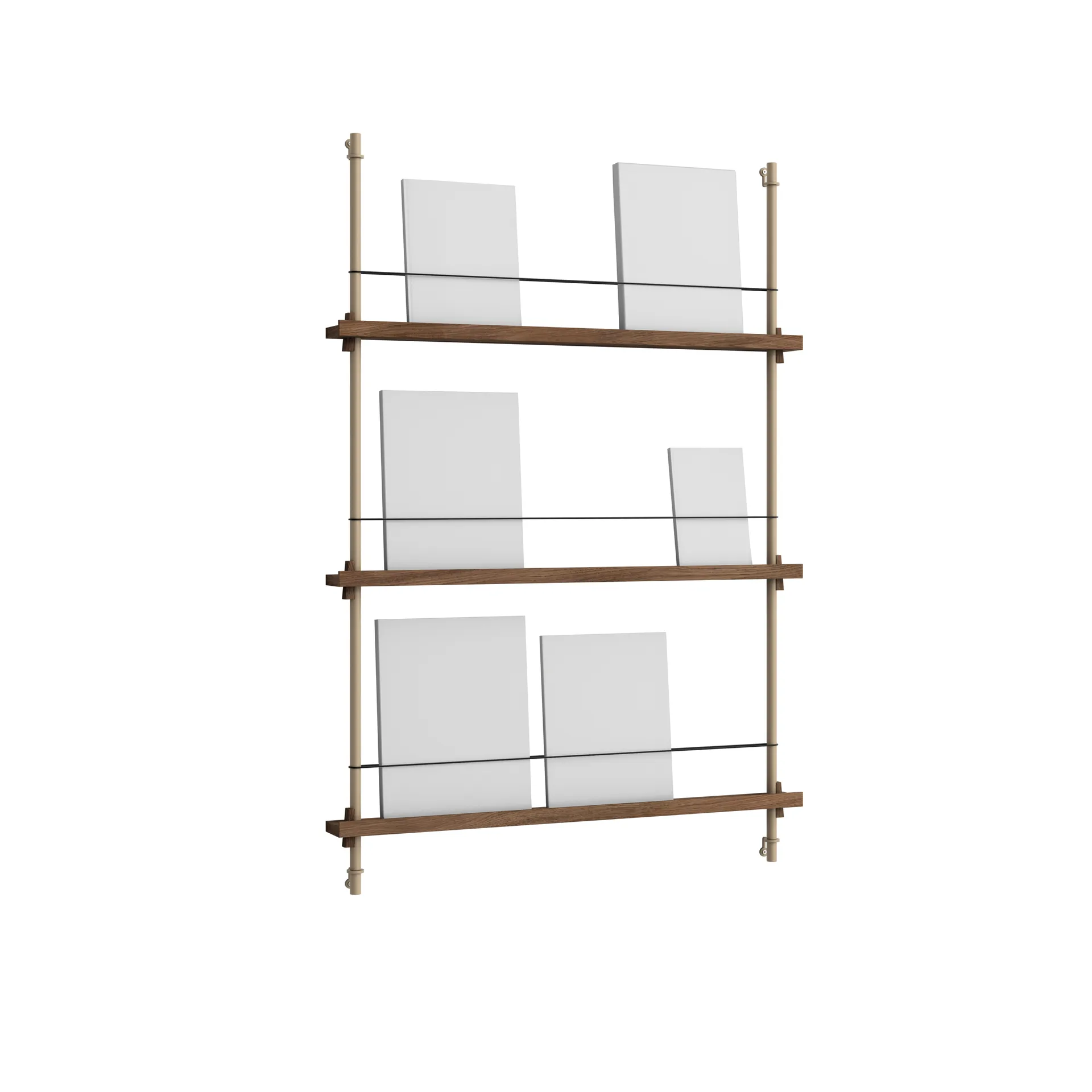 Revistero Magazine Shelving, Roble ahumado-warm grey, 85×115×7 cm, MS.115.1 MOEBE
