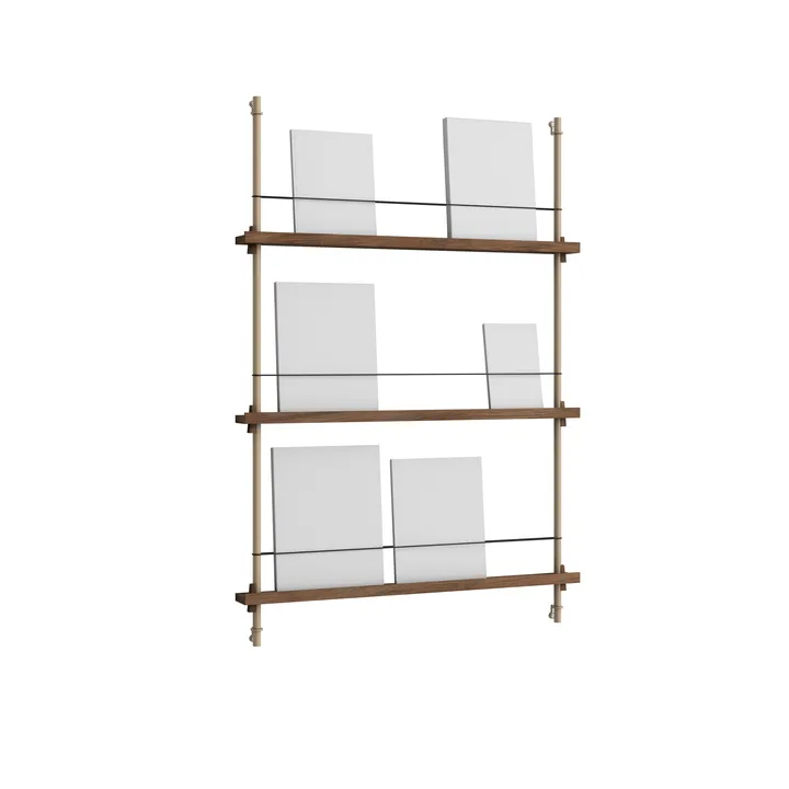 Revistero Magazine Shelving - Roble ahumado-warm grey, 85×115×7 cm, MS.115.1 - MOEBE