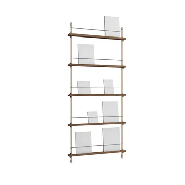 Revistero Magazine Shelving - Roble ahumado-warm grey, 85×180×7 cm, MS.180.1 - MOEBE