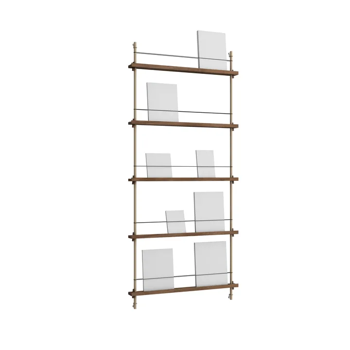 Revistero Magazine Shelving - Roble ahumado-warm grey, 85×180×7 cm, MS.180.1 - MOEBE