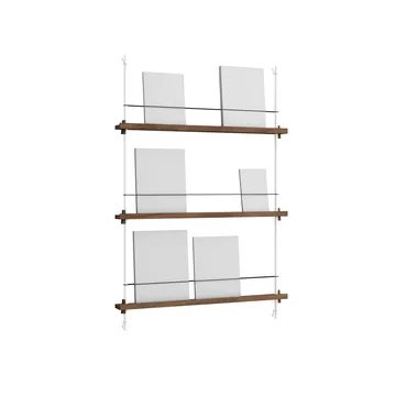Revistero Magazine Shelving - Roble ahumado-white, 85×115×7 cm, MS.115.1 - MOEBE