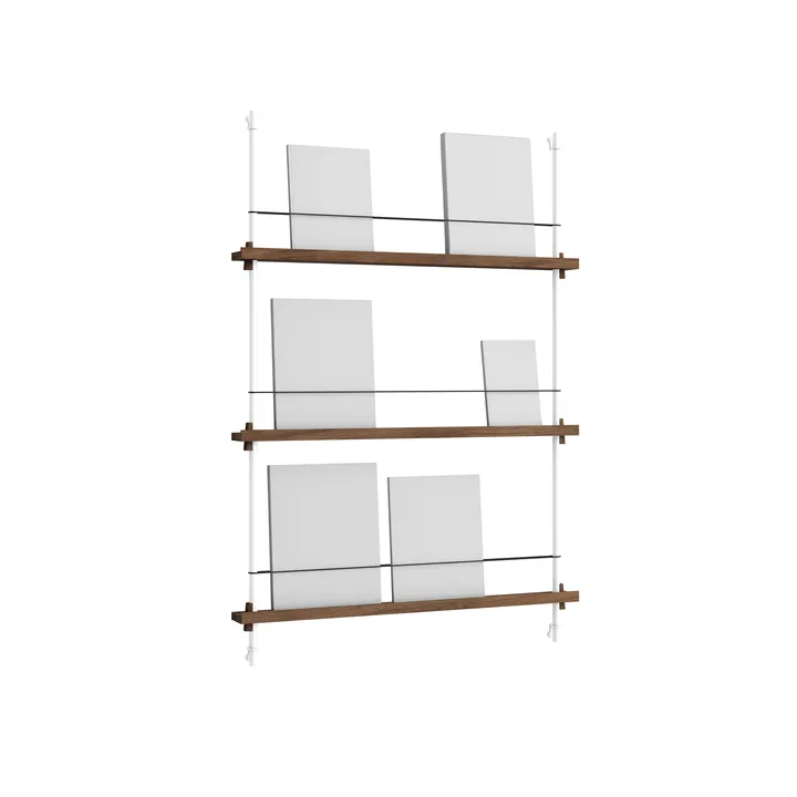 Revistero Magazine Shelving - Roble ahumado-white, 85×115×7 cm, MS.115.1 - MOEBE