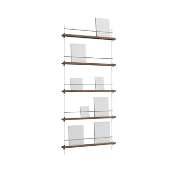 Revistero Magazine Shelving - Roble ahumado-white, 85×180×7 cm, MS.180.1 - MOEBE