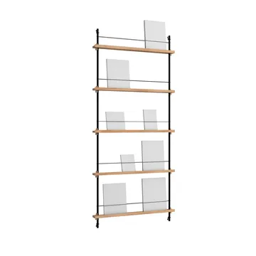Revistero Magazine Shelving - Roble-black, 85x180x7 cm, MS.180.1 - MOEBE