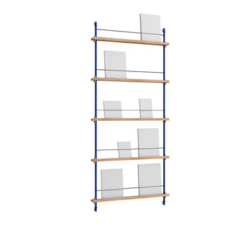 Revistero Magazine Shelving - Roble-deep blue, 85×180×7 cm, MS.180.1 - MOEBE
