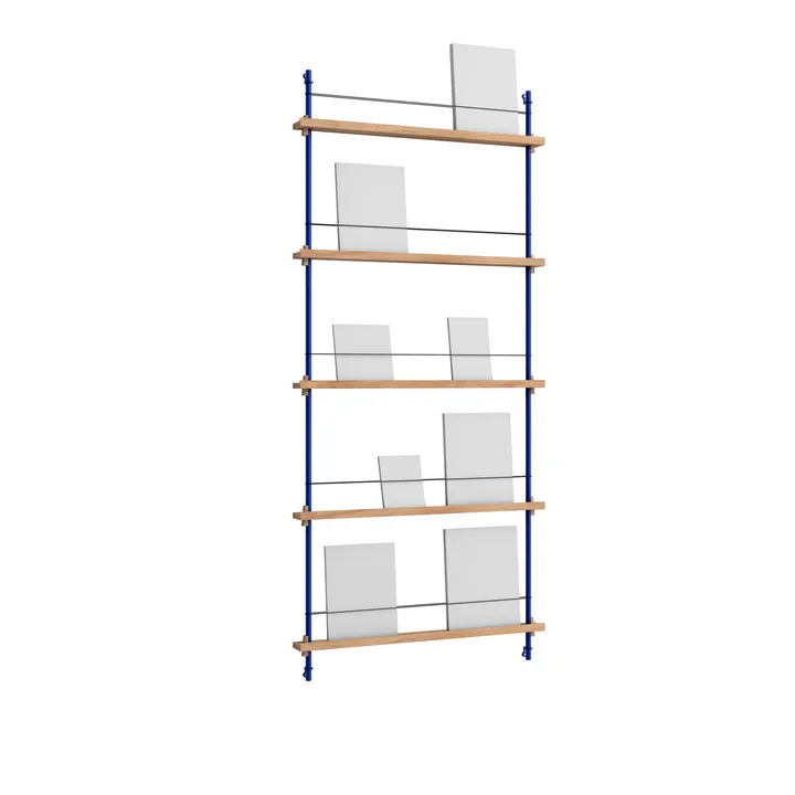 Revistero Magazine Shelving - Roble-deep blue, 85×180×7 cm, MS.180.1 - MOEBE