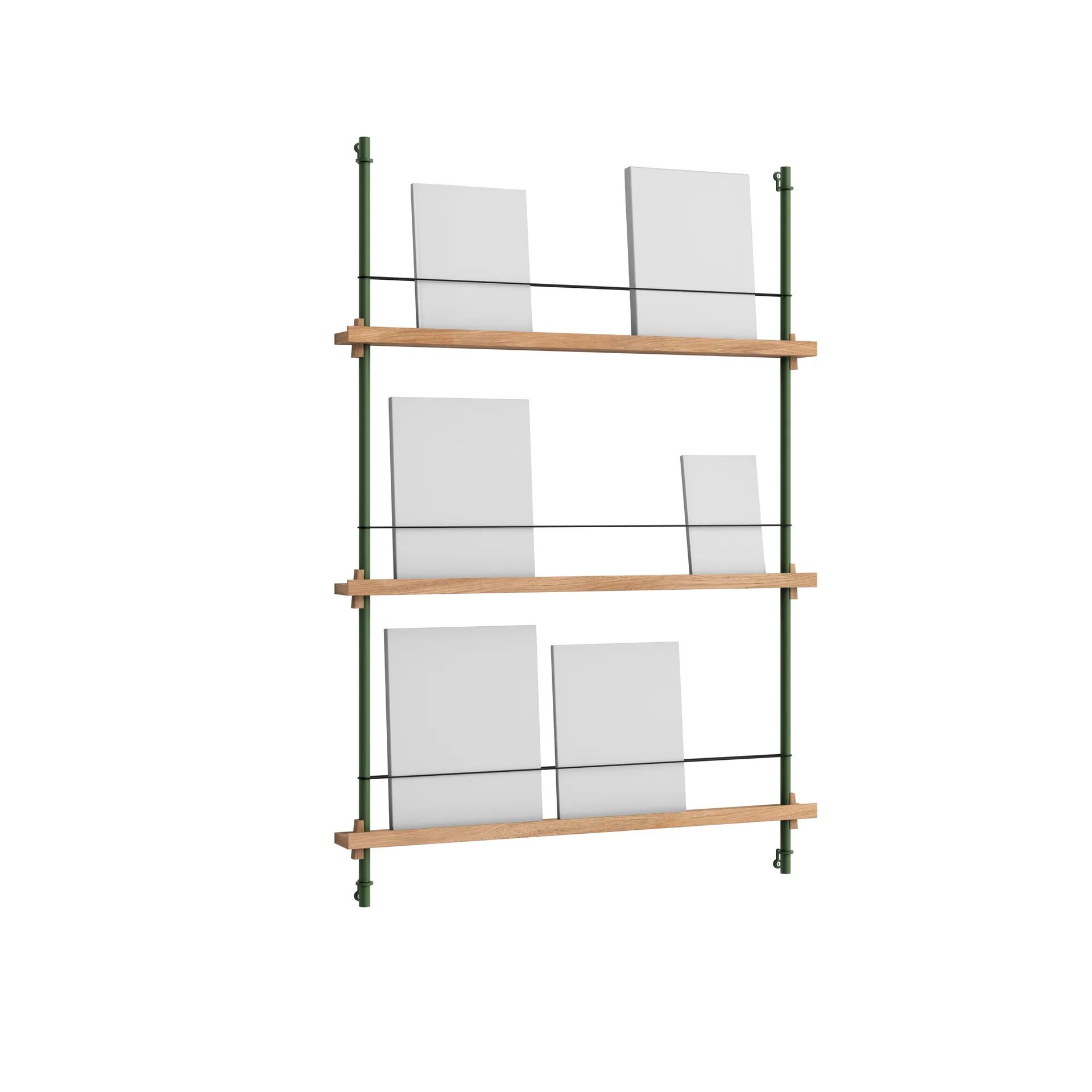Revistero Magazine Shelving, Roble-pine green, 85×115×7 cm, MS.115.1 MOEBE